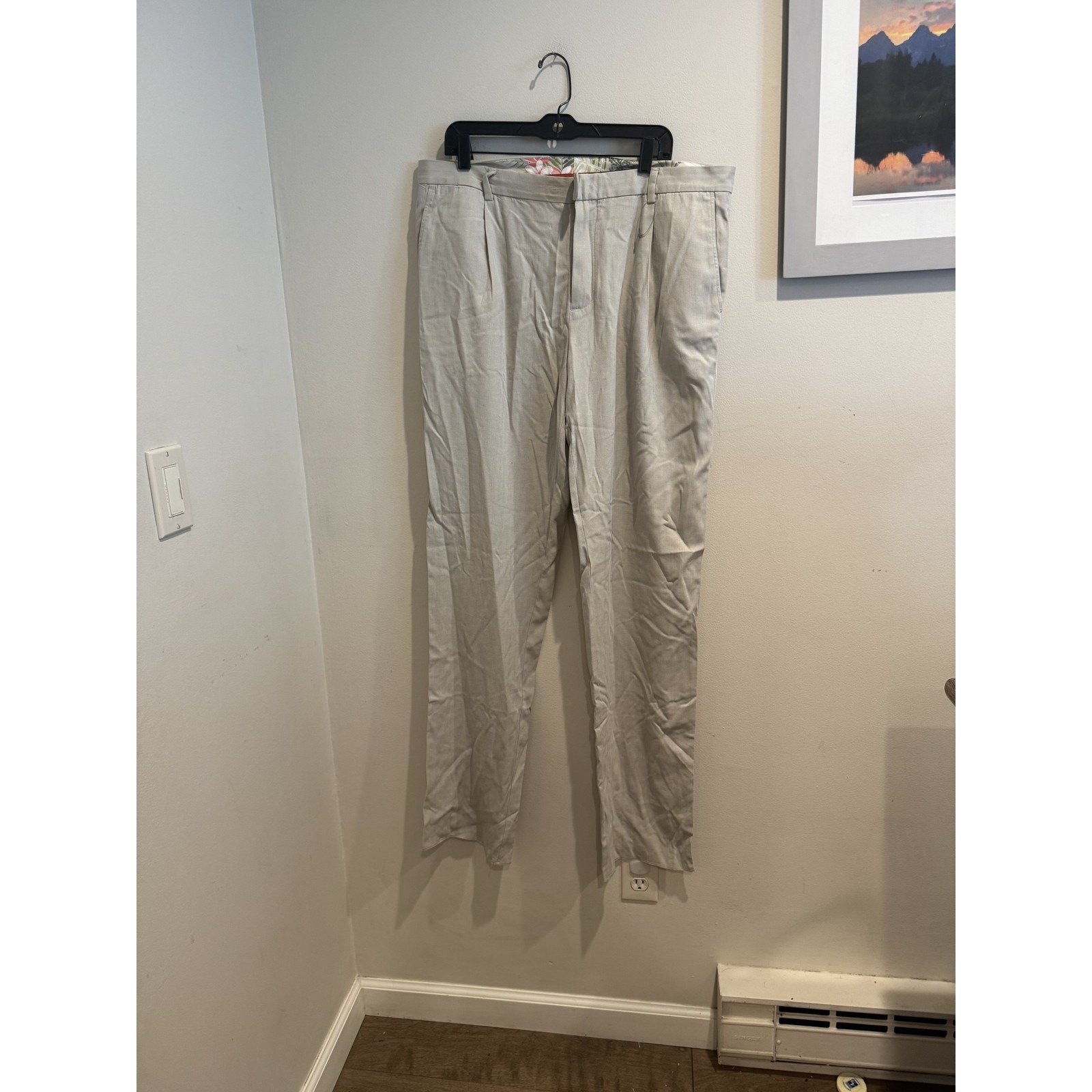 Tommy Bahama Pants Mens 38x34 Silk Blend Flat Front Relaxed Fit Lightweight